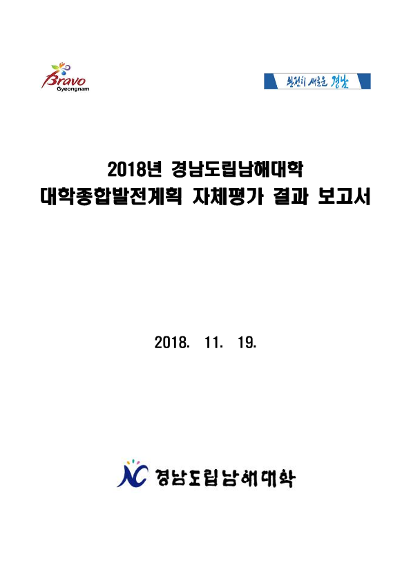 2018년 대학종합발전계획 자체평가 결과보고서